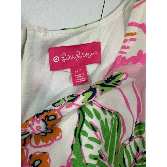 Lilly Pulitzer For Target Zip Back Floral Bright Nosey Posey Sleeveless Top XS - Picture 4 of 8